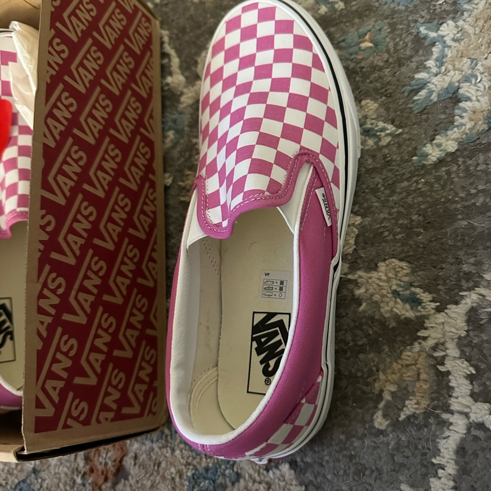 PINK Checker VANS size 10 Mens